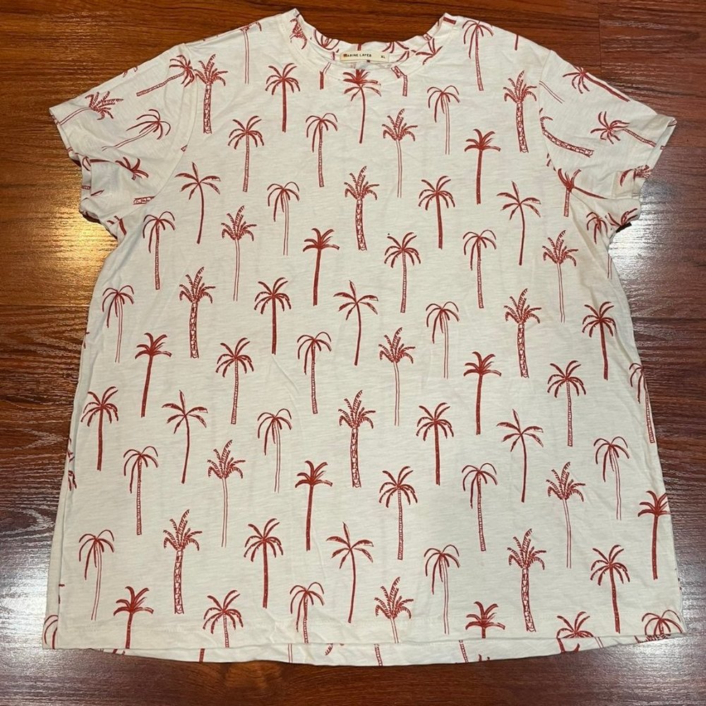 MARINE LAYER SWING CREW TEE WHITE PALM - Picture 3 of 11